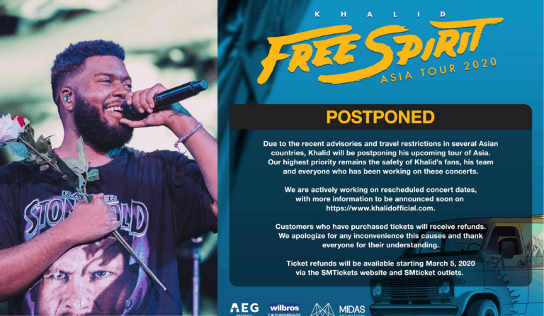 Khalid’s Free Spirit: Asia Tour is postponed