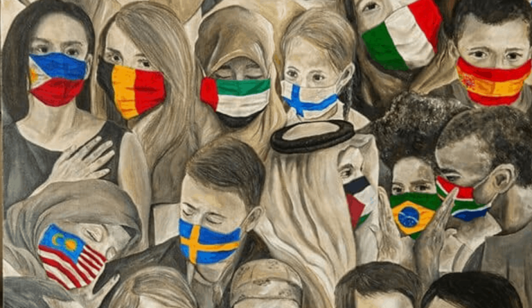 Bulacan artist’s ‘Maskcommunication’ artwork about COVID-19 goes viral
