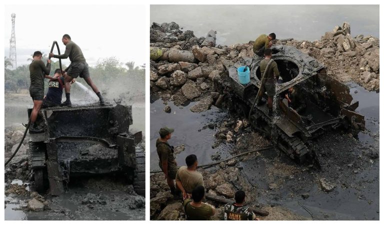 LOOK: World War II army tank recovered in Cebu town