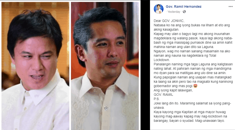 Cavite and Laguna governors exchange open letters, bring laughter to netizens