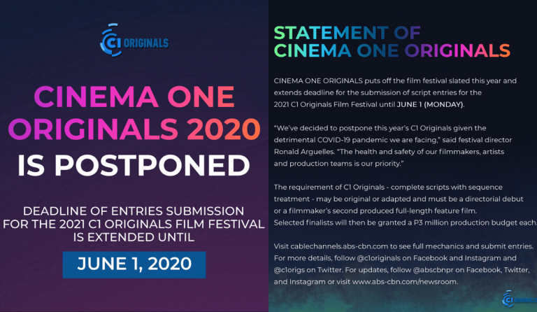 Cinema One Originals film festival postponed due to COVID-19 situation