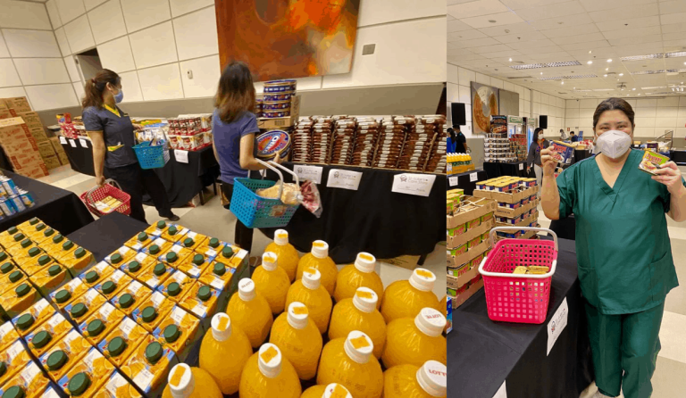 LOOK: St. Luke’s frontliners can shop for free at hospital’s makeshift grocery store