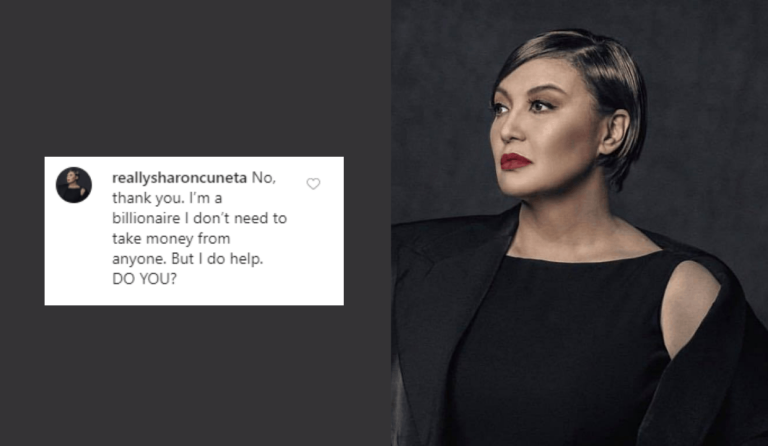 ‘Bilyonaryo ako’: Sharon Cuneta shuts down basher who accused her of pocketing cash donations