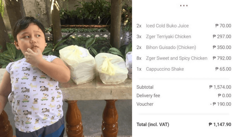 Dad shocked after young son borrows phone to order food online