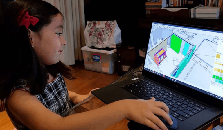 Scarlet Snow Belo uses 3D design software to design her own room