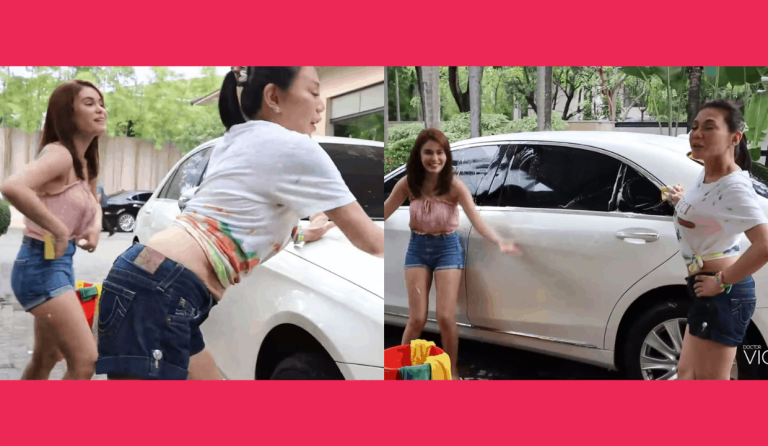 Vicki Belo does ‘sexy’ car wash challenge with Ivana Alawi