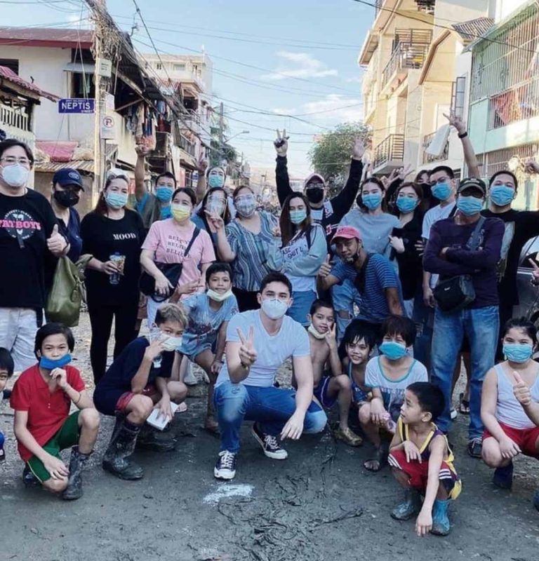 Ruru Madrid visits old neighborhood in Marikina after Typhoon Ulysses