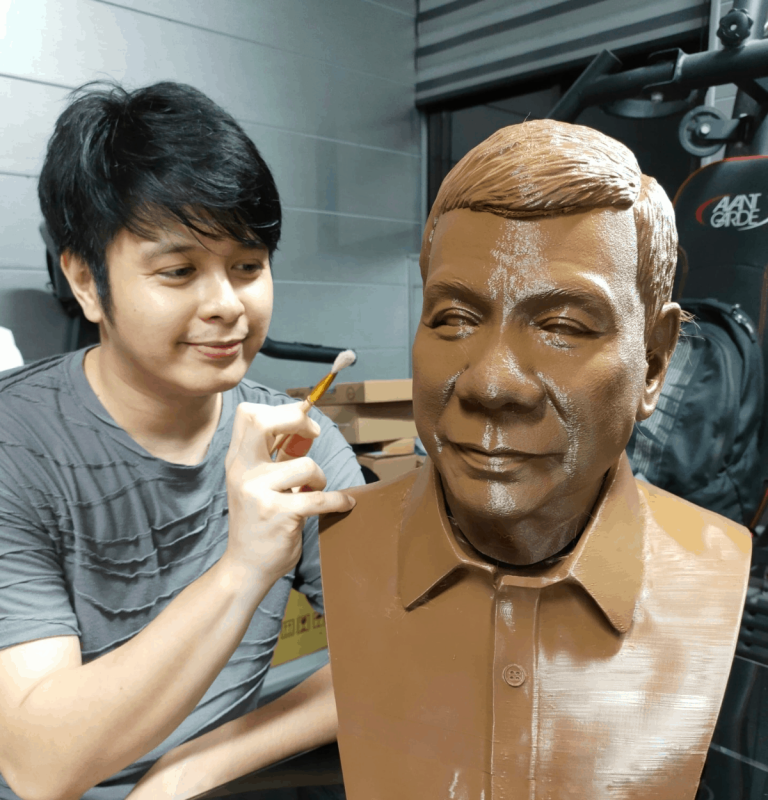 Yexel Sebastian creates 3D-printed Duterte bust for toy museum