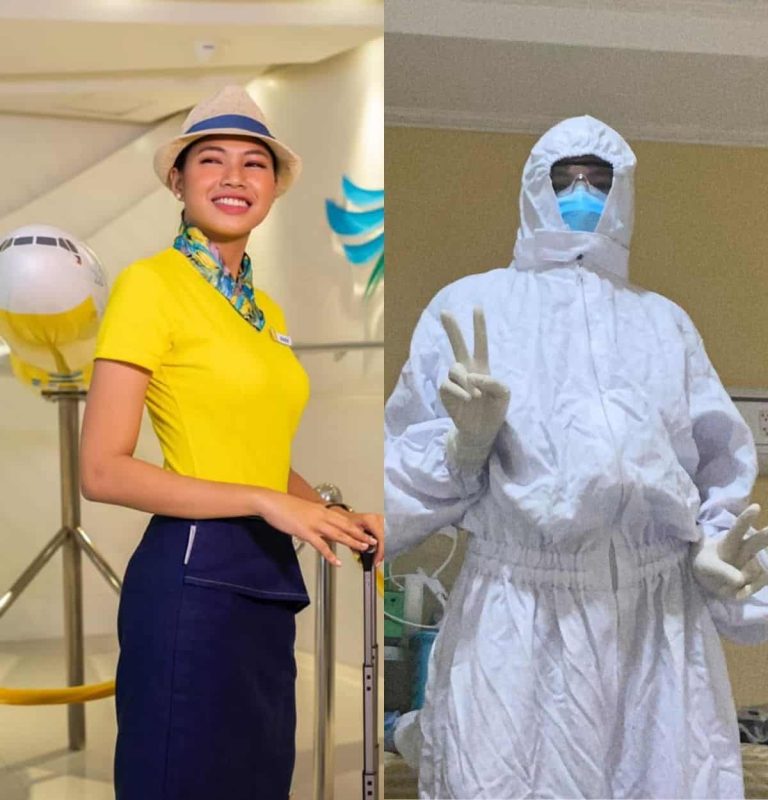 Flight attendant becomes COVID-19 frontliner after layoff