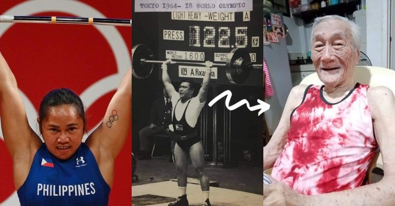 87-year-old Pinoy Olympic weightlifter amazed by gold medalist Hidilyn Diaz
