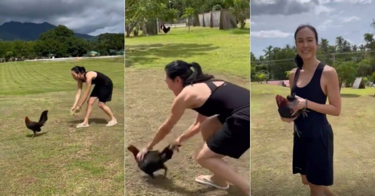 Gretchen Barretto shows off skills in cockfighting