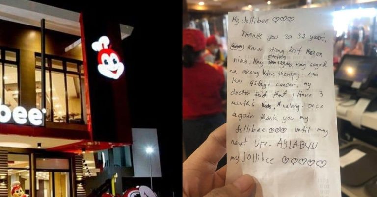 Cancer-stricken customer’s ‘thank you’ note on receipt breaks netizens’ hearts