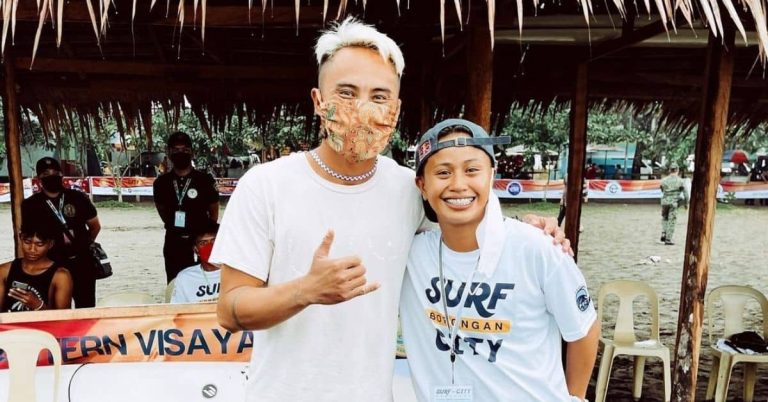 LOOK: Surfing champ Philmar Alipayo meets Olympian skater Margielyn Didal