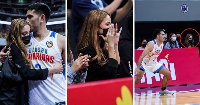 Julia Barretto cheers boyfriend Gerald Anderson during MPBL game
