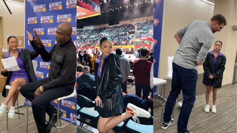 Ylona Garcia attends NBA All-Star Game, meets basketball legends