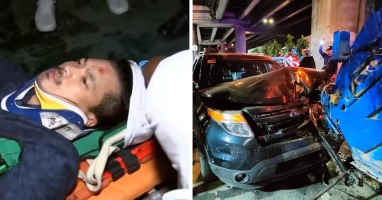 Diether Ocampo injured after car crash with dump truck