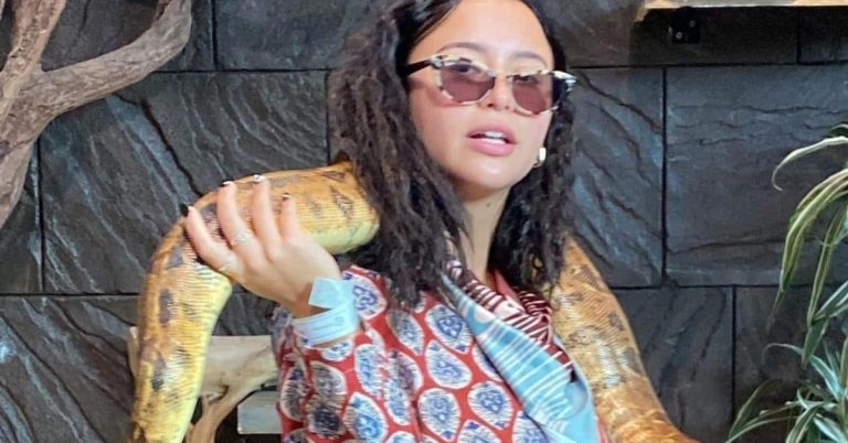 Yassi Pressman looks fierce posing with a snake in Dubai
