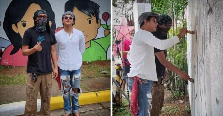 Daniel Padilla joins mural painting session for Leni-Kiko