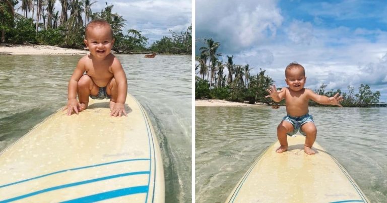 LOOK: Andi Eigenmann, Philmar Alipayo’s baby boy Koa is a little surfer