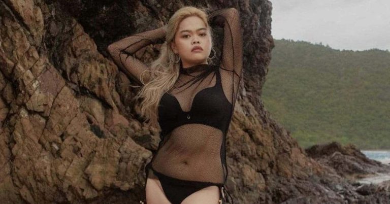 Alora Sasam celebrates body positivity in daring black bikini