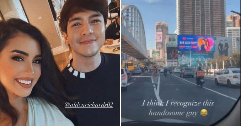 Miss Universe Spain 2021 snaps a picture with Alden Richards