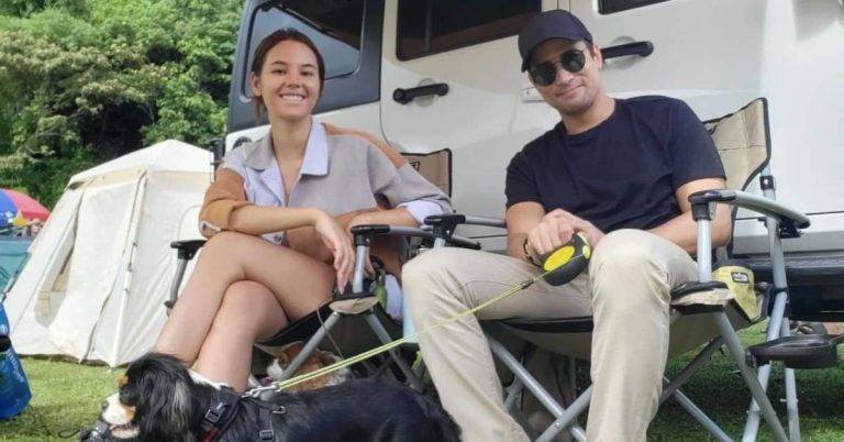 Catriona Gray, Sam Milby go on camping adventure in Quezon Province