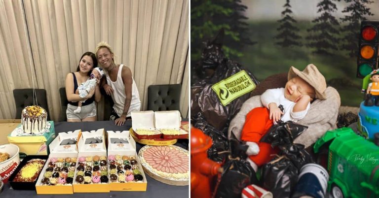 Whamos Cruz, Antonette Gail mark baby’s 1st month with garbage collector-themed pictorial