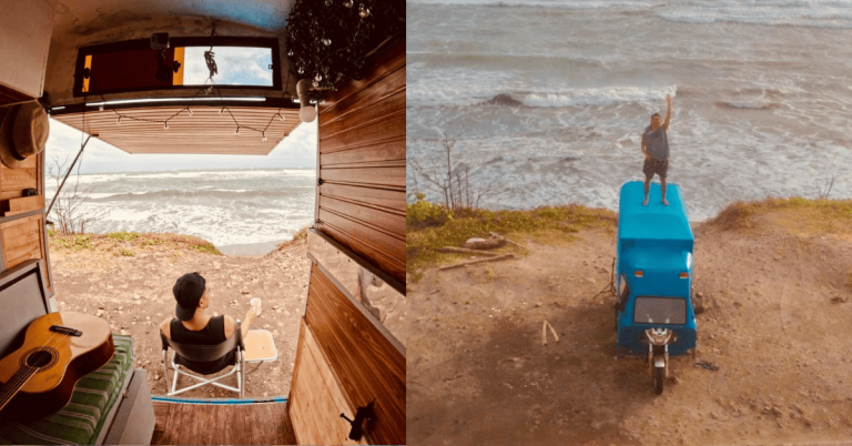 Man roams around Camarines Norte using tricycle he converted into a mobile home