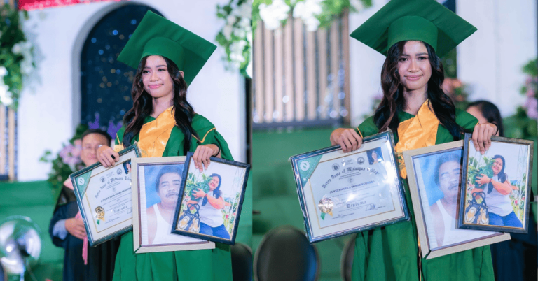 Here’s the reason why a student brought special picture frames on her graduation day