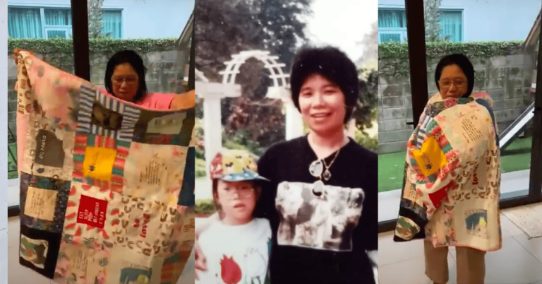 OFW in Malaysia receives special memory quilt from employer of 34 years