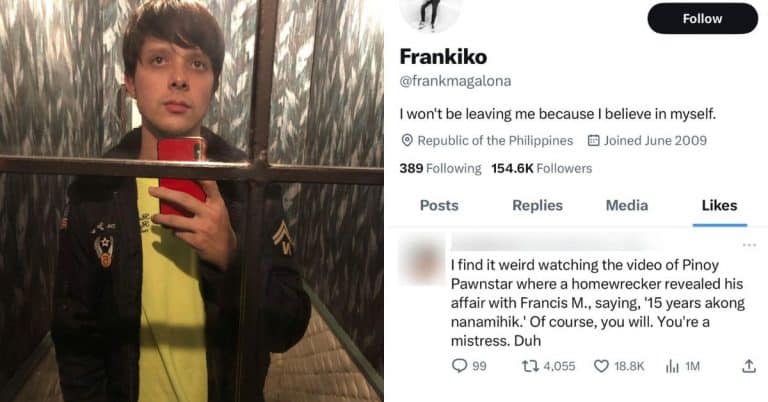 Francis M’s son Frank Magalona likes netizen’s ‘homewrecker’ social media post 