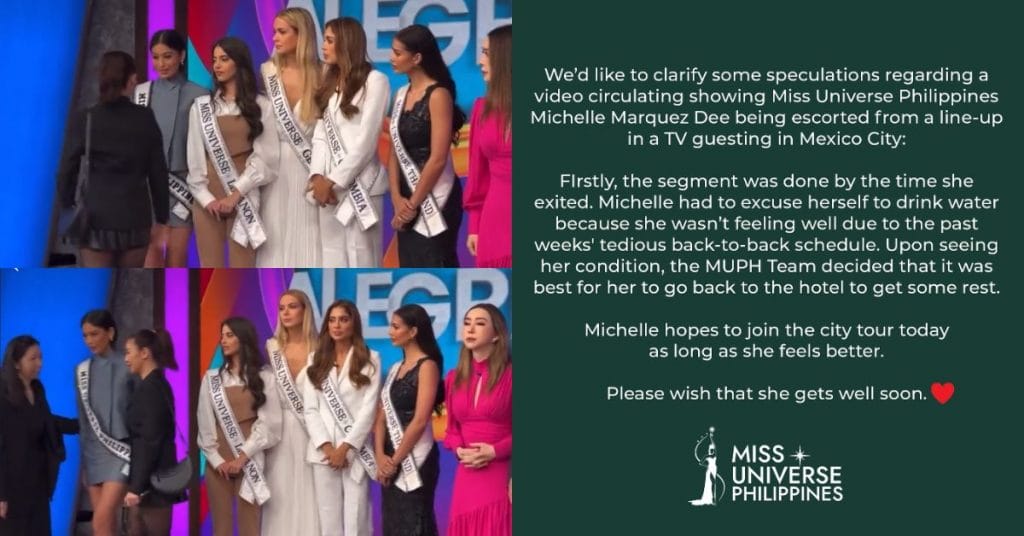 Miss Universe PH responds to viral video of Michelle Dee being ‘escorted’ from post-Miss U event