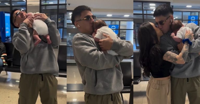 Albie Casiño meets his son for the first time