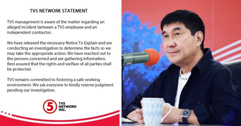 TV5 issues statement after Raffy Tulfo exposes alleged incident between employee and independent contractor