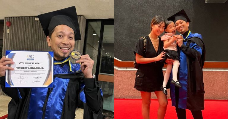 Jhong Hilario earns master’s degree with highest merit