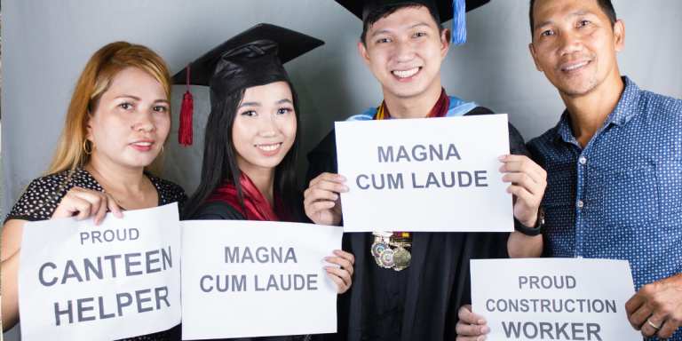 ‘Sila ‘yung unang nagbigay ng pag-asa sa’min’: Siblings show appreciation to helper and construction worker parents after finishing college