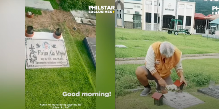 ‘Way niya siguro, ma-lessen ‘yung lungkot, pangulila’: Husband visits wife’s tomb almost everyday