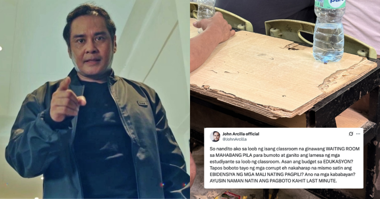 John Arcilla urges wise voting after experiencing poor classroom conditions at polling precinct