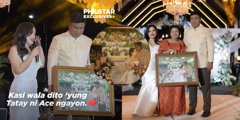 Groom gets emotional after bride’s surprise painting includes his late father