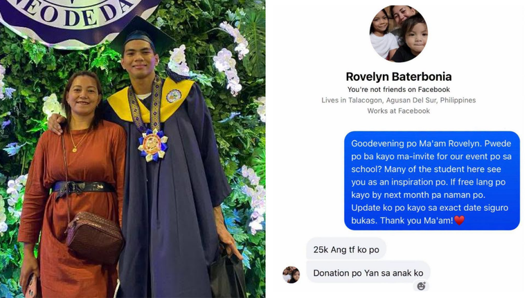 Rovelyn Baterbonia denies asking for P25,000 ‘talent fee’ in circulating online conversation